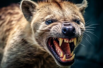 Wall Mural - Ferocious wild animal with sharp teeth