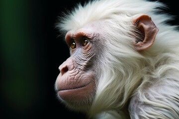 Wall Mural - Close-up portrait of a white chimpanzee