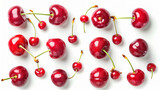 Set of sweet cherries isolated on white