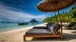 Tropical Haven with Summer Generative AI's Sofa Deck and Umbrella Paradise