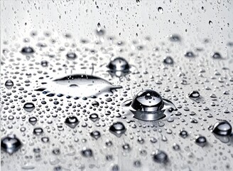 Water dripping on white background