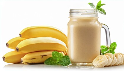 Wall Mural - banana smoothie with banana