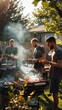 © Jullia - Friends Enjoying a Summer Backyard Barbecue Party Amidst Nature