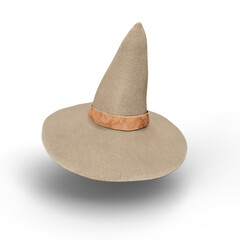 Sticker - Witch Wizard Magic Hat Isolated on White Background. 3D Illustration. File with Clipping Path.