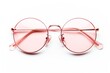 Elegant Round Rose Gold Glasses on a Soft Pink Background