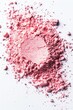 Crushed Pink Blush Makeup Powder Scatter on a White Background