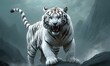 Fantasy Illustration of a wild animal white tiger. Digital art s