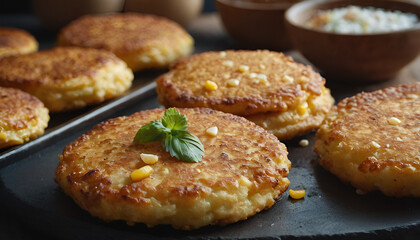 crispy corn fritters a plate