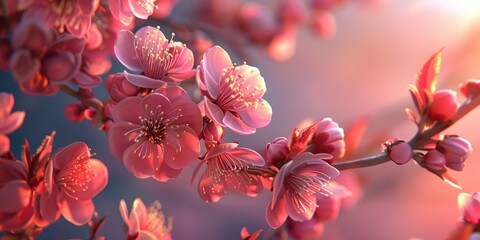 Poster - A close up of a pink flower with a pink background