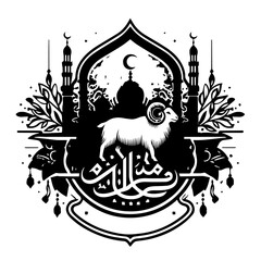 religio islamic festival illustration template