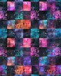 Multicolored squares on a black background