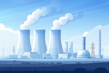 Refinery or nuclear power facility or atomic reactor. Generative Ai