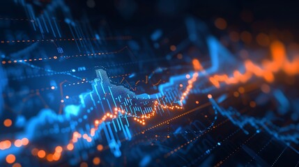 Wall Mural - intricate network connection data structure visualization: a 3d rendered insight into information te