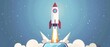 © Sweettymojidesign - An illustration depicting the rocket launch from a smartphone
