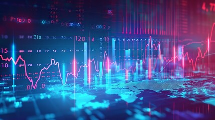 Wall Mural - Dynamic financial investment trends: global stock market and forex trading graphical analysis - A conceptual vector illustration of economic growth and worldwide finance