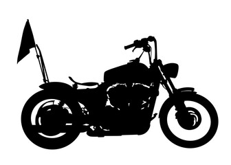 Canvas Print - Old big bike on white background