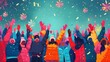 Festive Firework Frenzy: A Joyful Celebration of 2025 with Sparkling Pink Flares