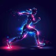 © Template_Design - Abstract banner of personal fitness in futuristic styles, promoting health and wellness, banner best copy space