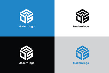 letter es and 3d box logo, logomark, brandmark