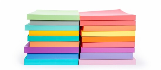 Fototapete - A colored paper for notes isolated on a white background with a spacious area for adding text or images in a photograph. Creative banner. Copyspace image