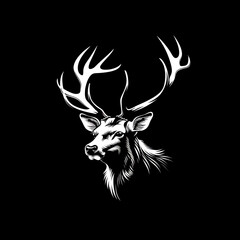 Wall Mural - Hand drawn deer logo design illustration. Generative AI