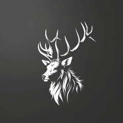 Wall Mural - Hand drawn deer logo design illustration. Generative AI