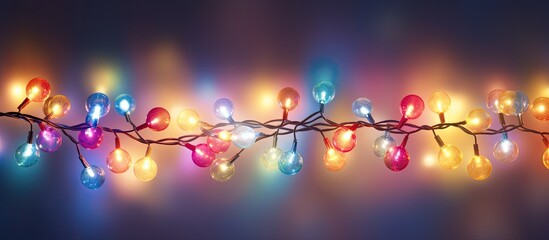 Canvas Print - A festive Christmas lights garland with ample room for text or images in the background