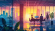 © EmmaStock - Teamwork at dusk in a modern city office