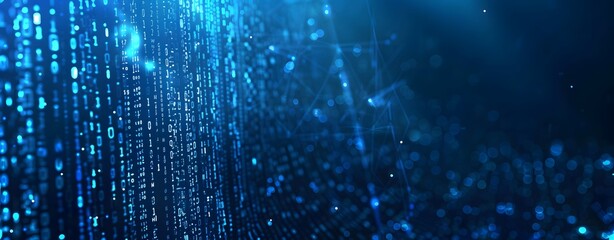 abstract blue background with code technology concept 
