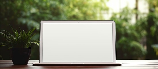 Fototapete - A top view copy space image of a white computer tablet and smartphone placed on a workspace