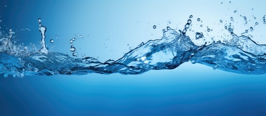 Aufkleber - Blue toned water splashing in a vibrant copy space image