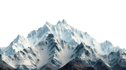 The image shows snow-capped mountains with clouds in the sky.