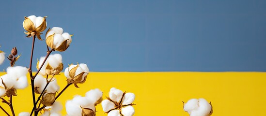 Leinwandbilder - A copy space image featuring bright yellow cotton