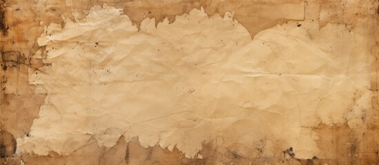 Poster - A vintage grunge background with crumpled and dirty paper sheet The old brown texture shows scratches and rough spots It is isolated on a white background and provides copy space for a text box or to
