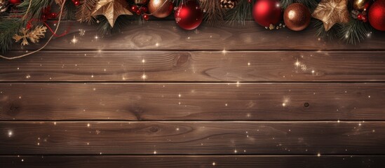 Aufkleber - A festive top view background and frame with a Christmas and New Year theme Ample copy space available