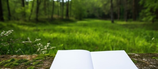 Fototapete - A notebook with a designated area for writing suitable for documenting thoughts ideas and creative inspiration copy space image