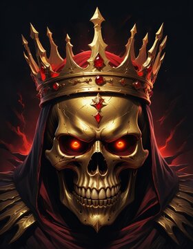 Skull with crown digital artwork