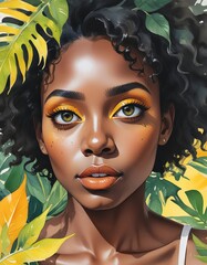 Wall Mural - Beautiful African woman portrait