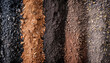 Mix of different types of soil