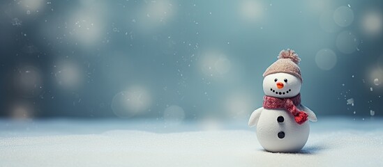 Poster - Handcrafted snowman toy with a copy space image