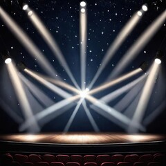 Wall Mural - Empty stage background with spotlights and copy space for your product display. AI generated