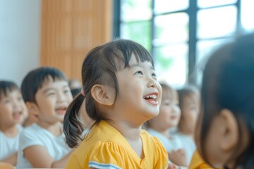 Little girl smiling for the camera Fictional Character Created By Generative AI. 