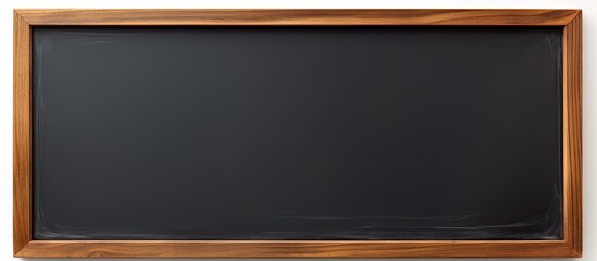 Canvas Print - A blackboard with a wooden frame is shown against a white background with a piece of note paper providing space for writing or drawing. Creative banner. Copyspace image