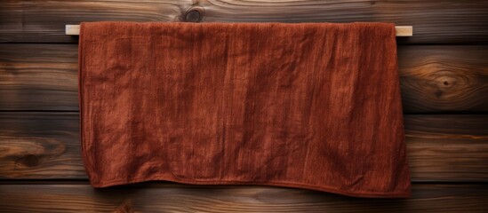 Aufkleber - Wooden background with a towel creating a copy space image