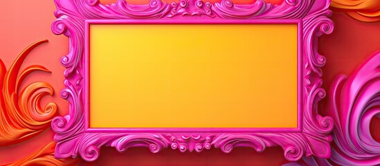 Poster - A picture frame placed on a vibrant background that allows for the inclusion of additional visual elements within the frame