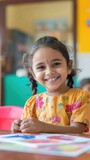 Little girl with big smile and dimples Fictional Character Created By Generative AI. 