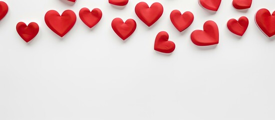 Aufkleber - Copy space image of red hearts against a white backdrop