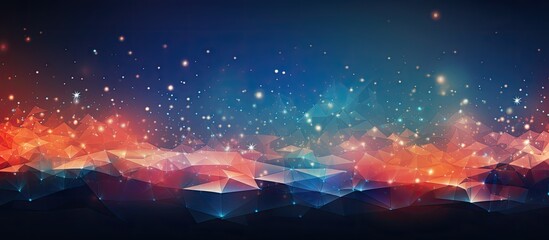 Aufkleber - A festive holiday backdrop with abstract geometric shapes and stars perfect for your design with copy space image