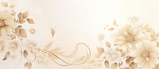 Poster - The backdrop features a delicate floral pattern that is illuminated by a gentle light creating an ideal area for adding text Ample space is reserved for showcasing additional content in this banner i