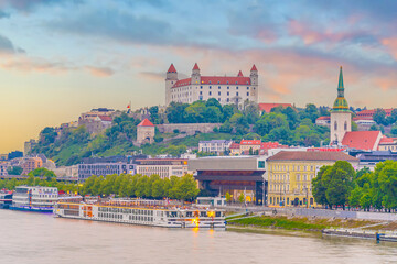 Poster - Cityscape image of downtown Bratislava, capital city of Slovakia